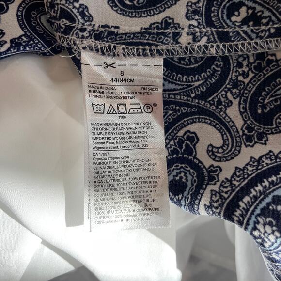 Banana Republic Women's One Shoulder Asymmetrical Hem Midi Dress Paisley Print 8 - Picture 10 of 10